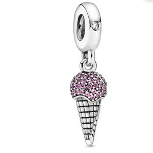 Ice Cream Cone Pink Pandora Charm
